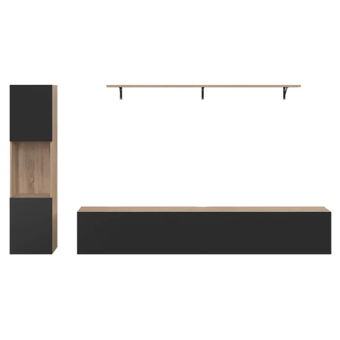 Meuble TV 180 cm avec colonne et étagère