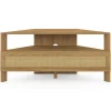 Meuble TV 100 cm d'angle 1 porte effet naturel cannage