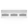 Meuble tv 140 cm portes givrées blanc