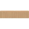 Meuble TV 140 cm suspendu 2 portes lattes tasseau bois coloris chêne