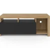 Meuble TV bois et placard noir moderne