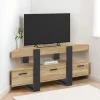 Meuble TV d'angle bois et noir