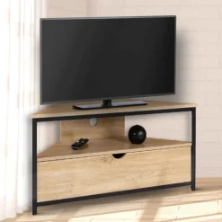Meuble TV d'angle industriel