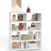 Meuble TV modulable 3 modules multifonction blanc et effet bois