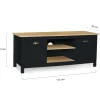 Meuble TV noir 113 cm 2 placards