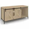Meuble TV style industriel 2 portes grange coulissantes