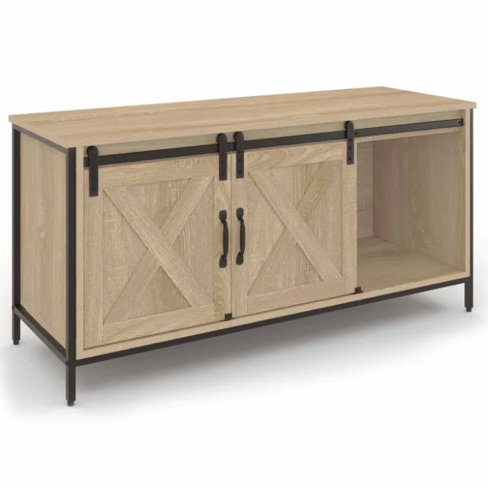 Meuble TV style industriel 2 portes grange coulissantes