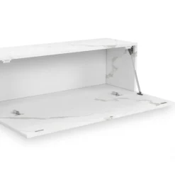 Meuble TV suspendu 2 portes bois effet marbre 180 cm