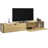 Meuble TV suspendu industriel 180 cm avec 2 portes