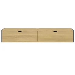 Meuble TV suspendu industriel 180 cm avec 2 portes