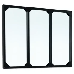 Miroir façon verrière noir 80 x 60 cm
