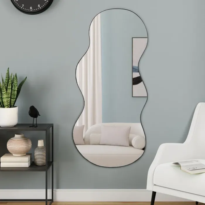 Miroir organique contour noir 45 x 100 cm