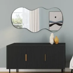 Miroir organique contour noir 45 x 100 cm