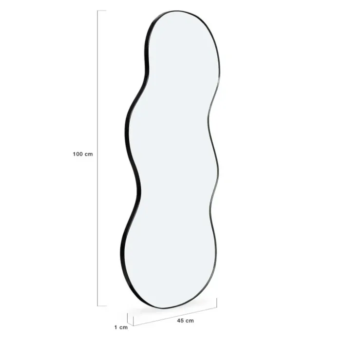 Miroir organique contour noir 45 x 100 cm