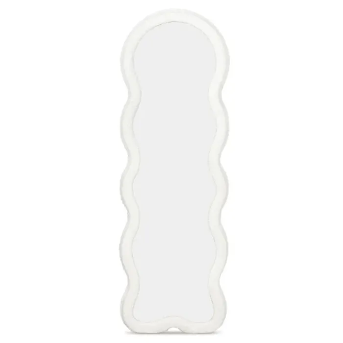 Miroir vague en tissu bouclette crème 150 x 50 cm