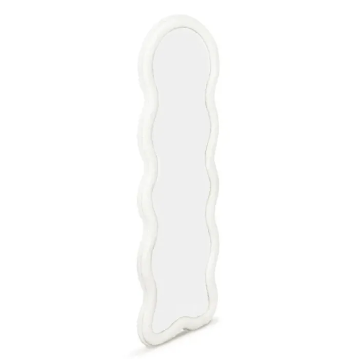Miroir vague en tissu bouclette crème 150 x 50 cm