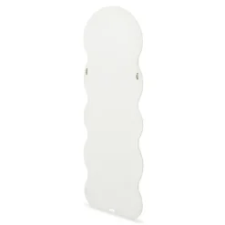 Miroir vague en tissu bouclette crème 150 x 50 cm