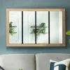 Miroir verrière bois et métal design industriel 110x70 cm