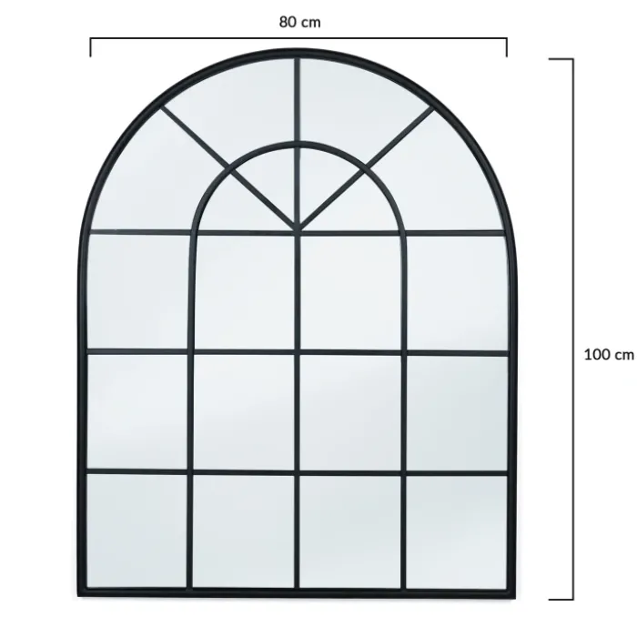 Miroir verrière en arche 80 x 100 cm