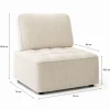 Module de canapé et fauteuil en velours côtelé beige