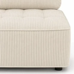 Module de canapé et fauteuil en velours côtelé beige