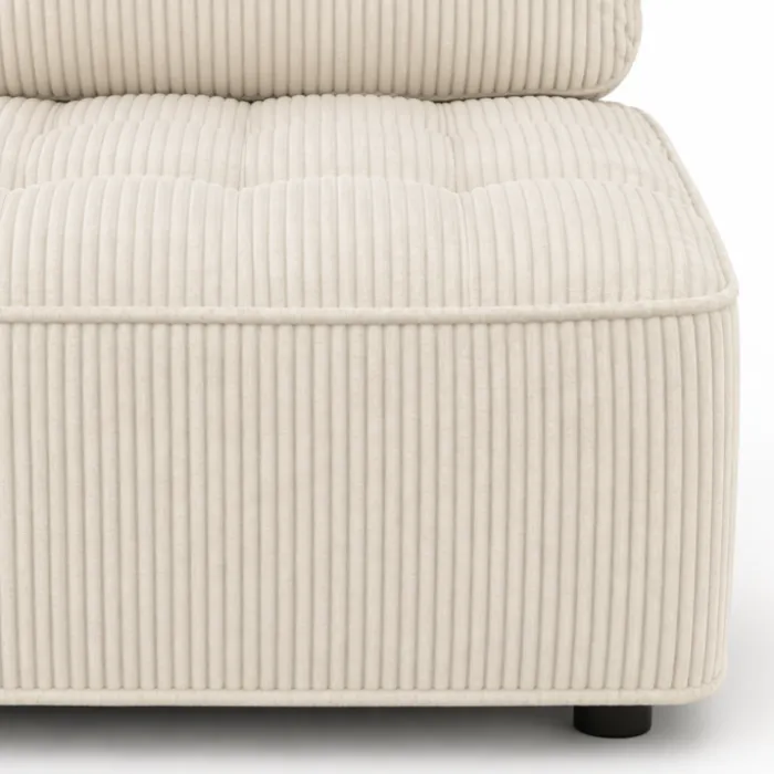 Module de canapé et fauteuil en velours côtelé beige