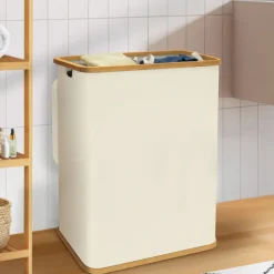 Panier à linge 140L avec 2 bacs amovibles