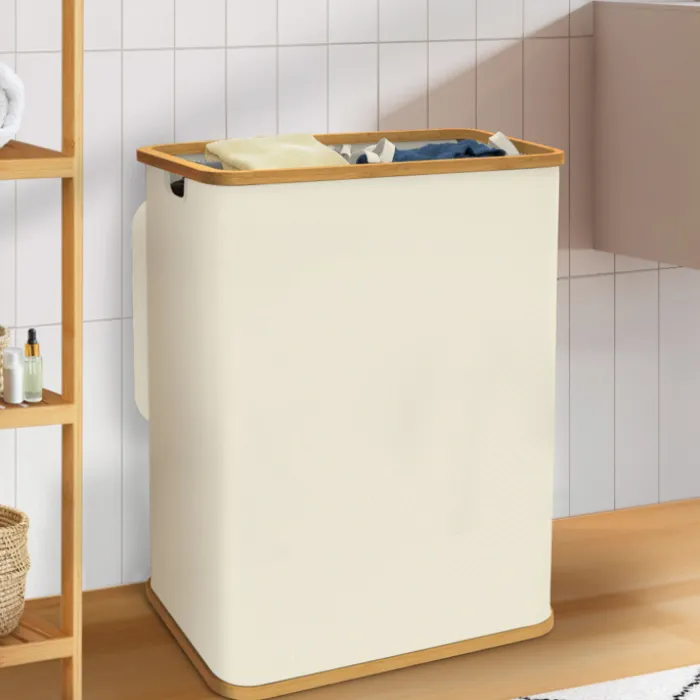 Panier à linge 140L avec 2 bacs amovibles