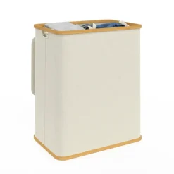 Panier à linge 140L avec 2 bacs amovibles