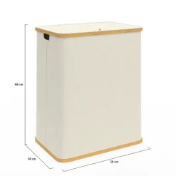 Panier à linge 140L avec 2 bacs amovibles