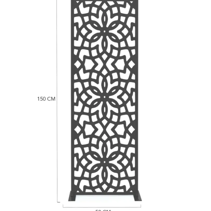 Panneau décoratif extérieur motif azulejo gris 150x50cm