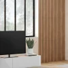 Panneaux acoustiques en tasseaux de bois chêne clair et noir de 240 x 60 CM