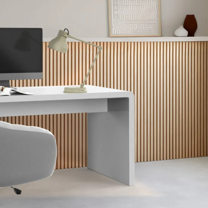 Panneaux acoustiques en tasseaux de bois chêne clair et noir de 240 x 60 CM