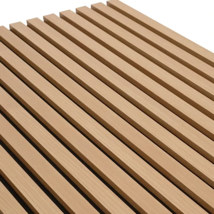 Panneaux acoustiques en tasseaux de bois chêne clair et noir de 240 x 60 CM