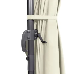 Parasol déporté inclinable 3x4 m rotatif 360 blanc écru