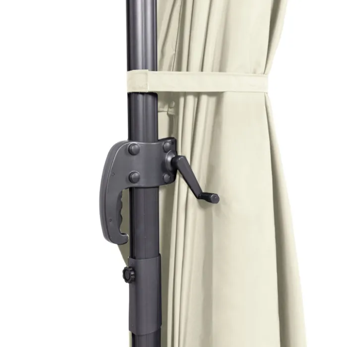 Parasol déporté inclinable 3x4 m rotatif 360 blanc écru