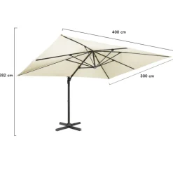 Parasol déporté 3x4 m écru