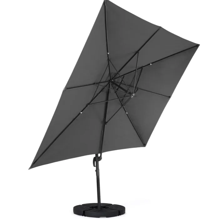 Parasol déporté 3x4 m gris