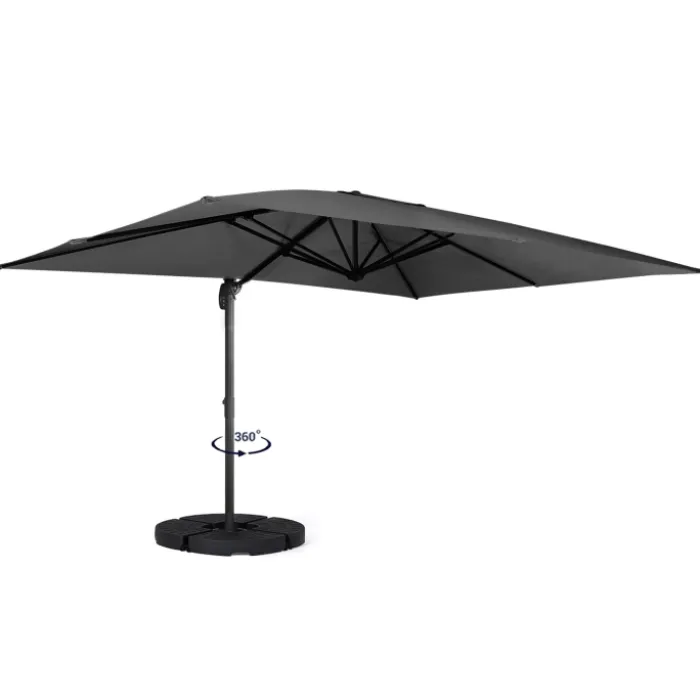 Parasol déporté 3x4 m gris
