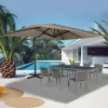 Parasol rectangulaire déporté 3x4m taupe