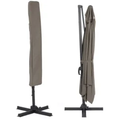 Parasol rectangulaire déporté 3x4m taupe