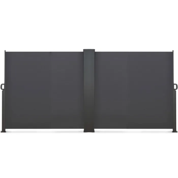 Paravent double rétractable 180 x 800 cm gris anthracite