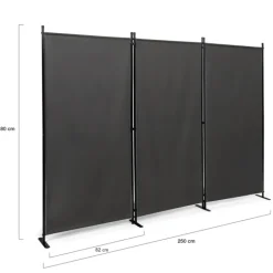 Paravent extérieur / intérieur sur pieds 3 panneaux gris anthracite