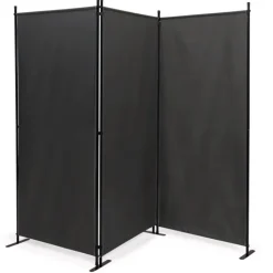 Paravent extérieur / intérieur sur pieds 3 panneaux gris anthracite