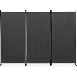 Paravent extérieur / intérieur sur pieds 3 panneaux gris anthracite