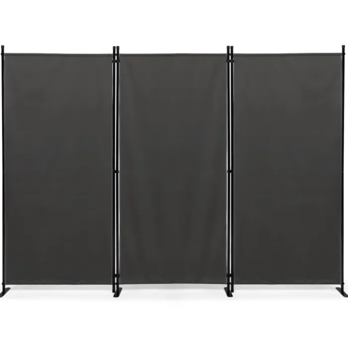 Paravent extérieur / intérieur sur pieds 3 panneaux gris anthracite