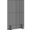 Paravent extérieur ajouré claustra décoratif 120 x 180 cm persiennes verticales métal gris anthracite