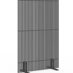 Paravent extérieur ajouré claustra décoratif 120 x 180 cm persiennes verticales métal gris anthracite