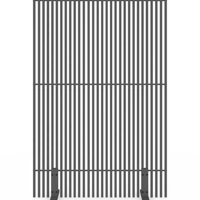 Paravent extérieur ajouré claustra décoratif 120 x 180 cm persiennes verticales métal gris anthracite
