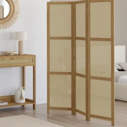 Paravent intérieur effet naturel cannage